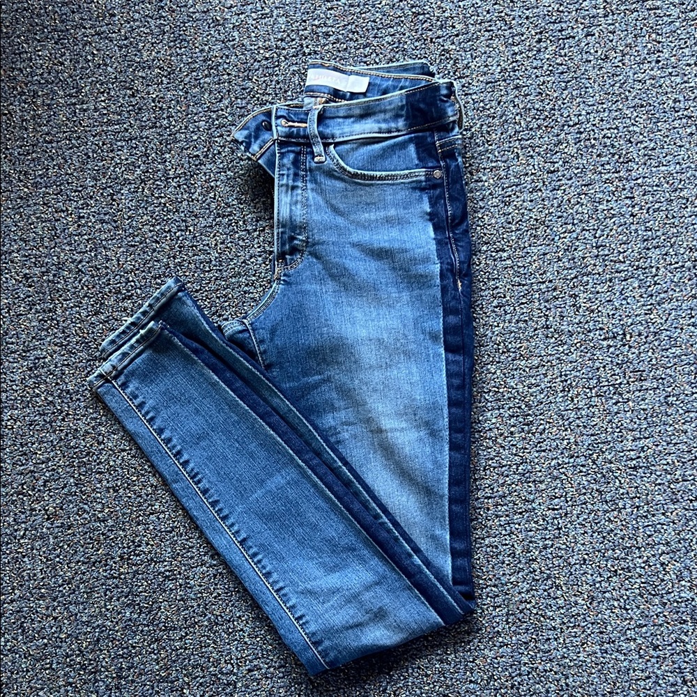 Women's Blue Two-Tone Skinny Jeans